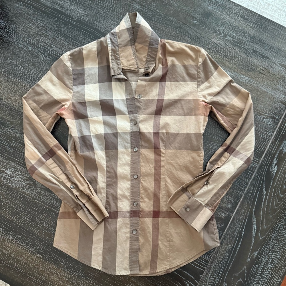 Burberry Smoked Check Tailored Shirt Size 4